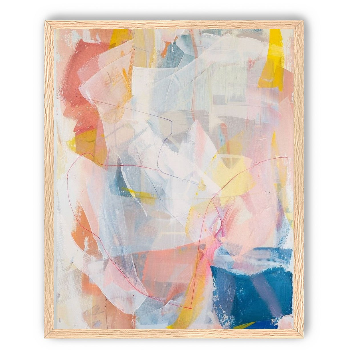 Non-Representational: Pale layers with a red loop