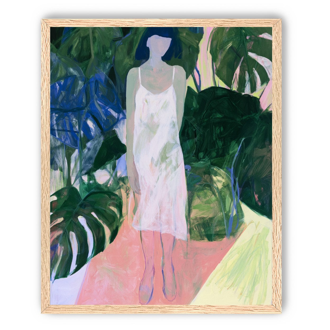 White slip in green shade