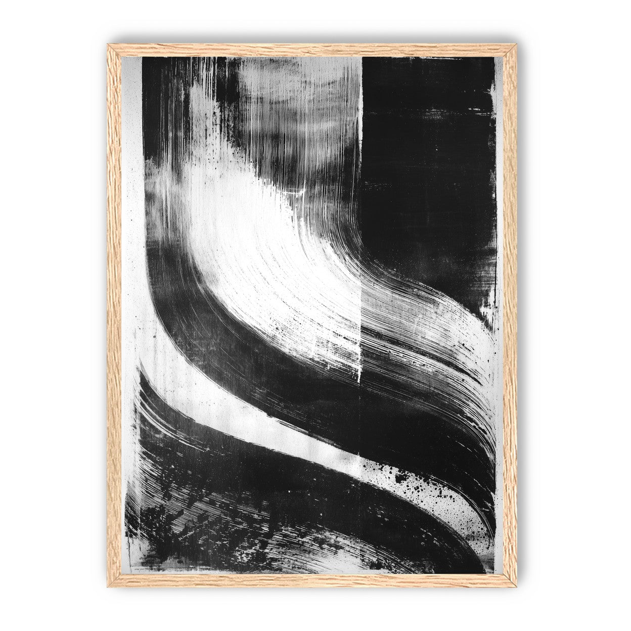 Scraped arcs in black ink