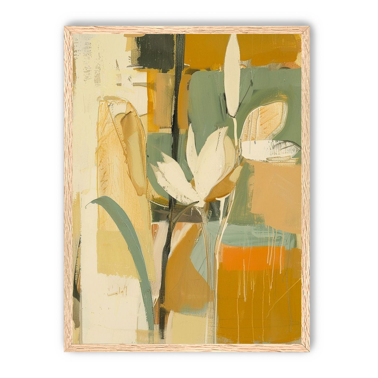 White flower in drifting ochre