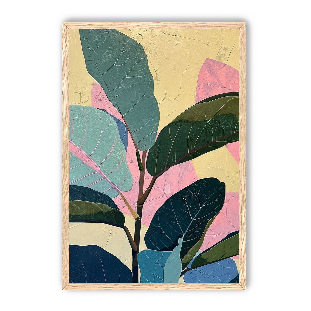 Leaves leaning into pink light