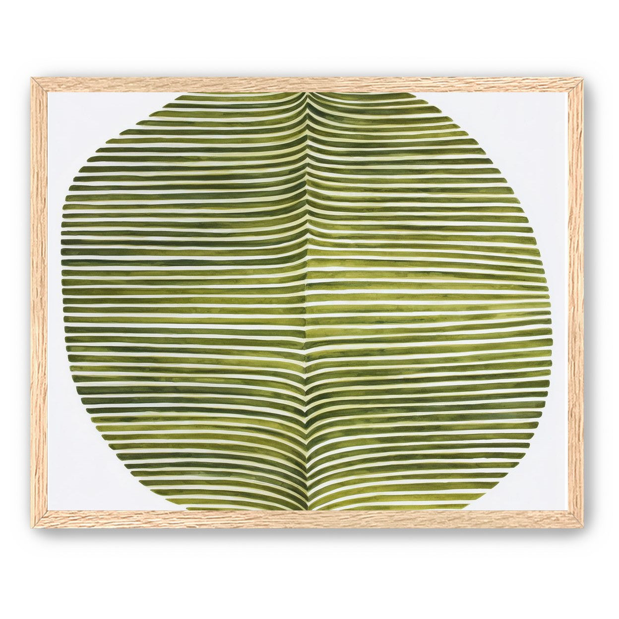 Dark green stripes crease inward