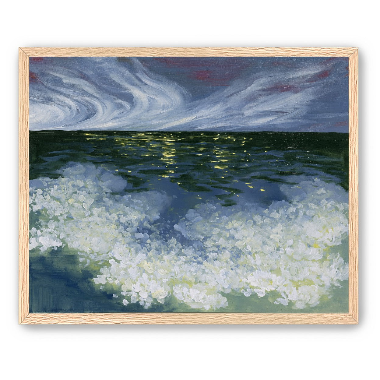 Foam and starlight at sea