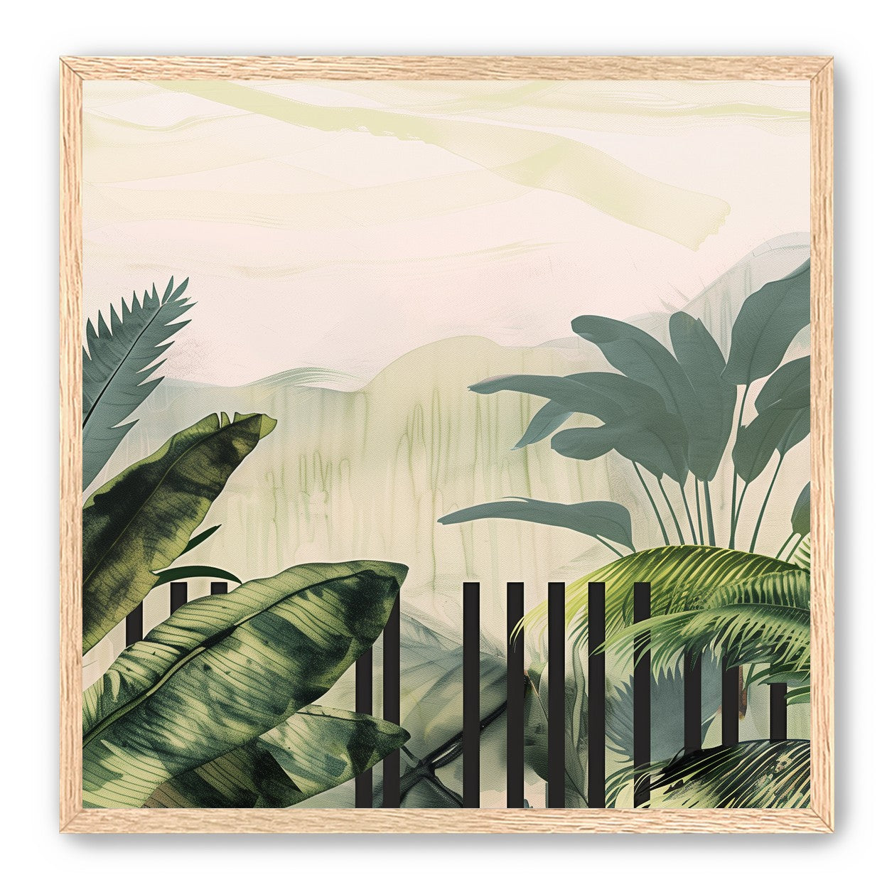 Black posts in the palms