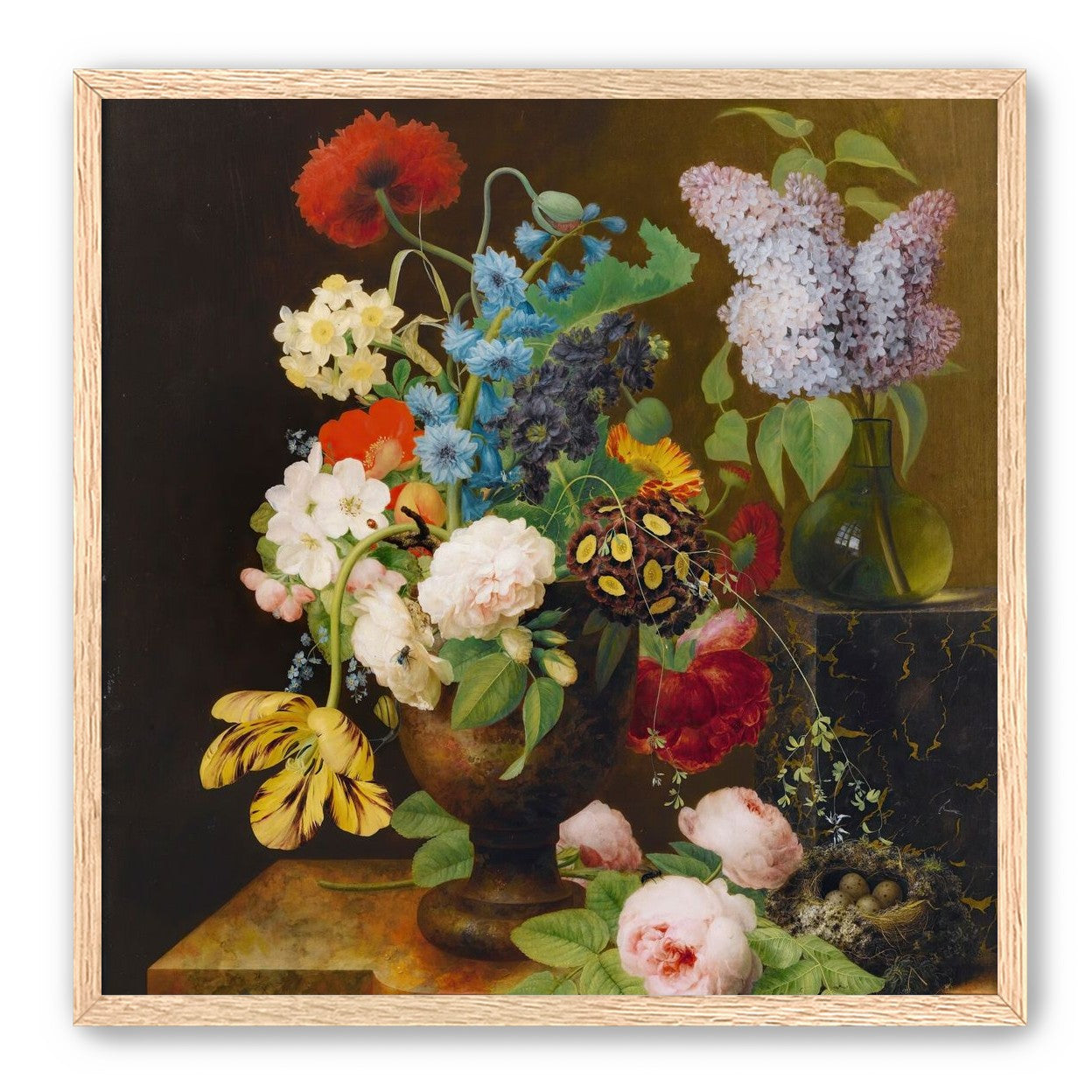 Fallen roses by the nest