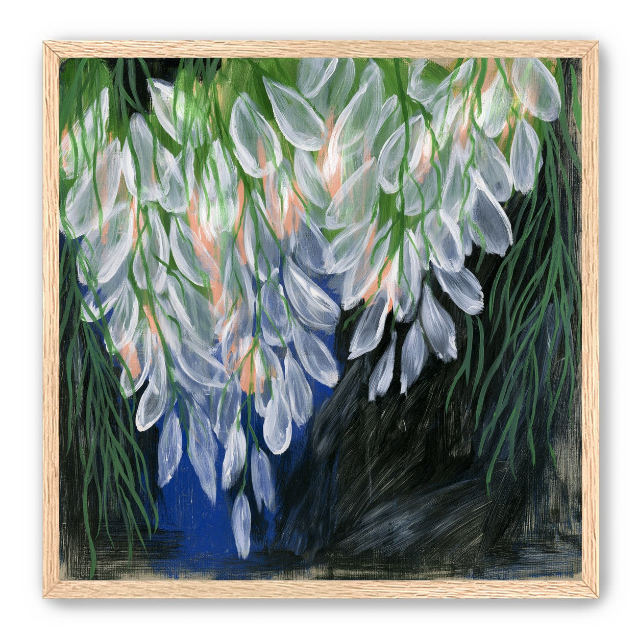 White petals over deep green