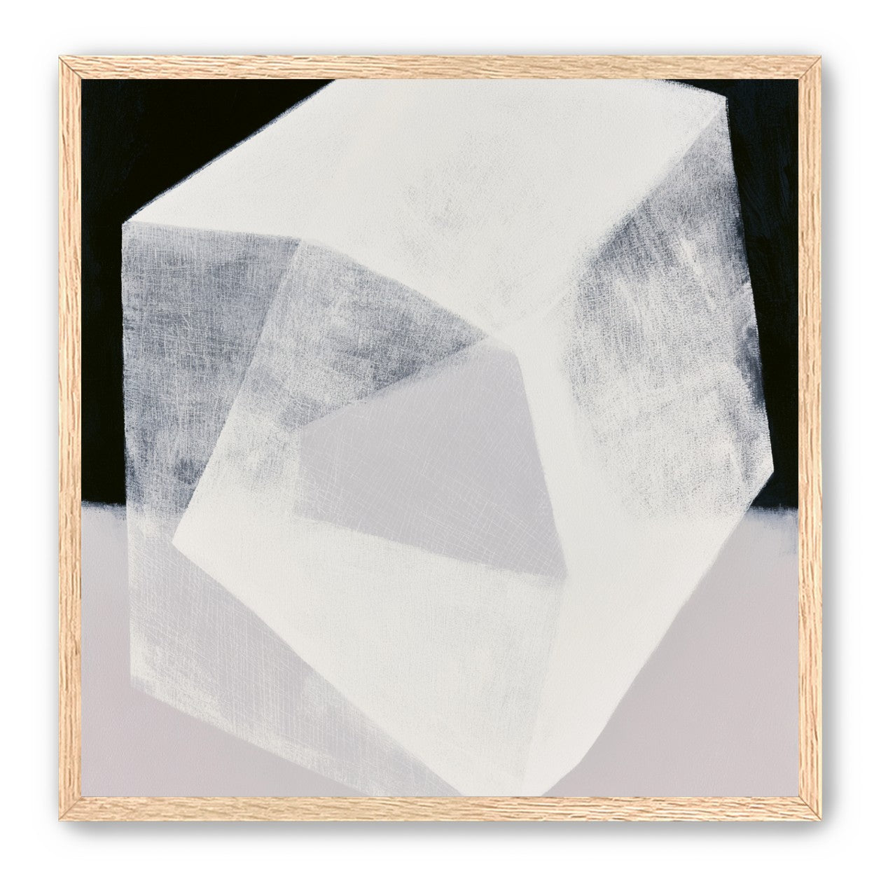 Milkwhite facets in deep black