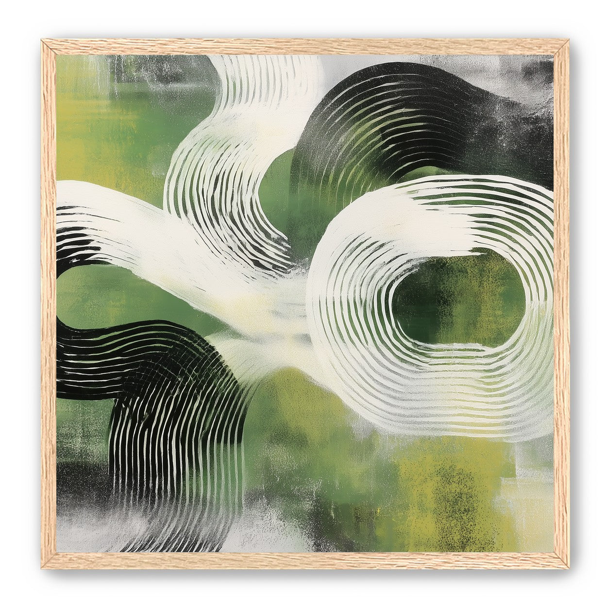 White arcs across green field
