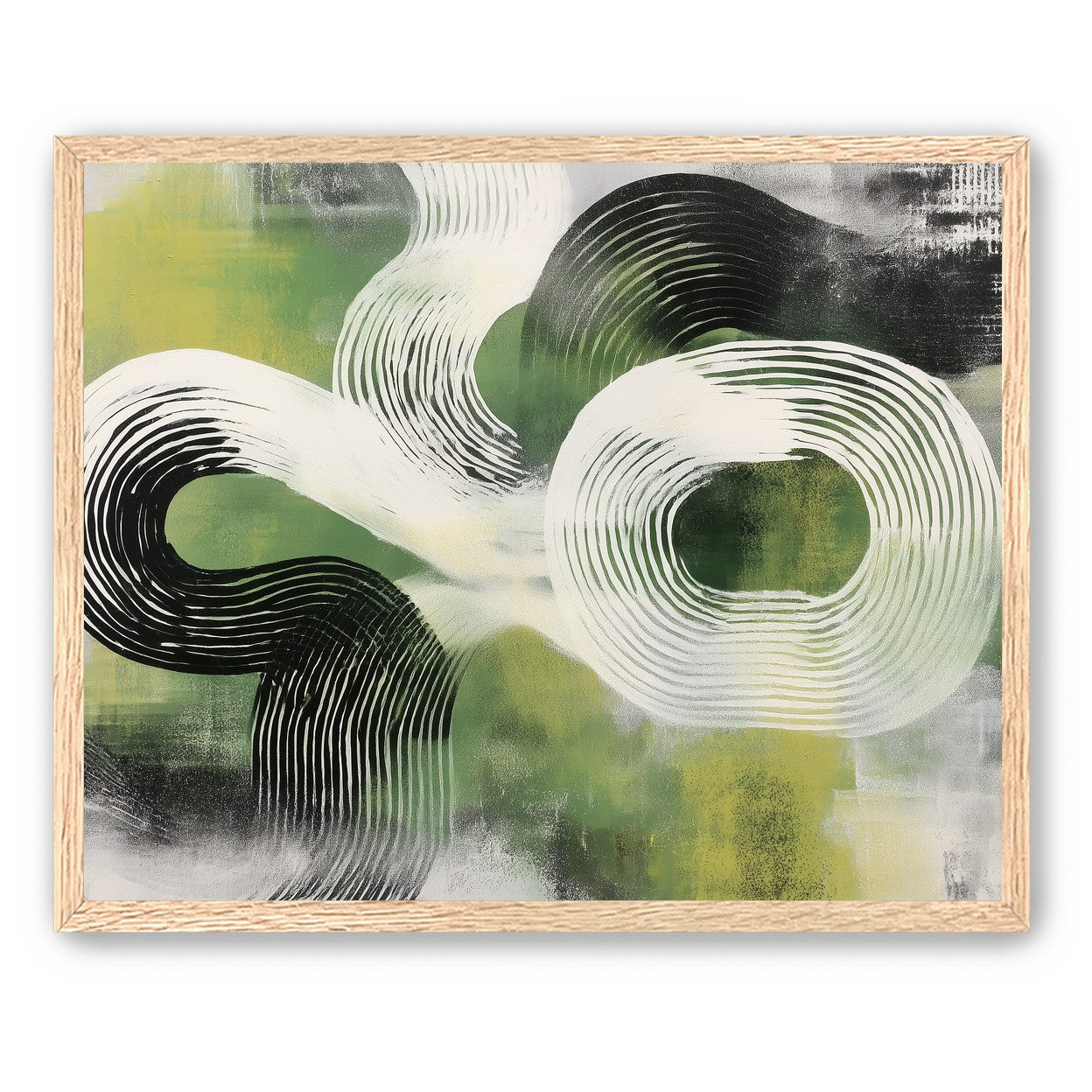White arcs across green field
