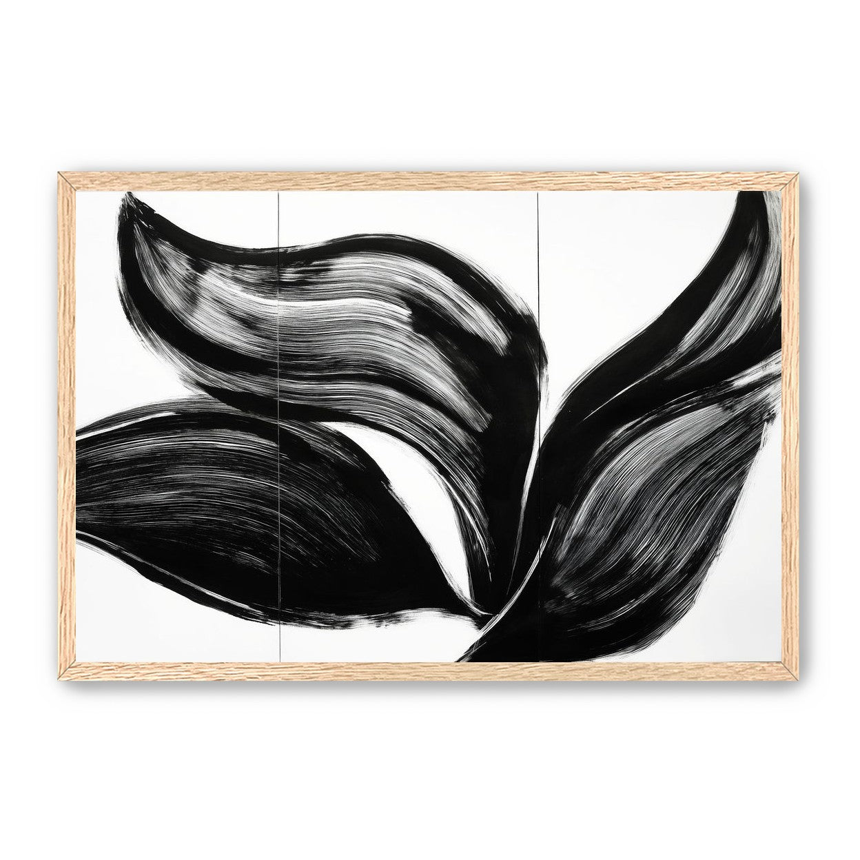Three petals in black ink