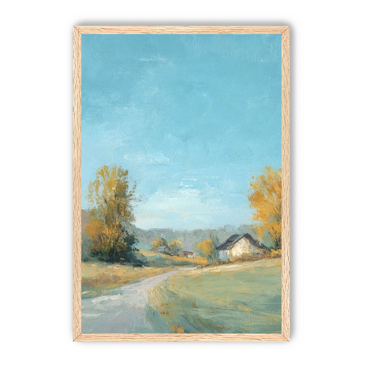Blue sky over the farmhouse