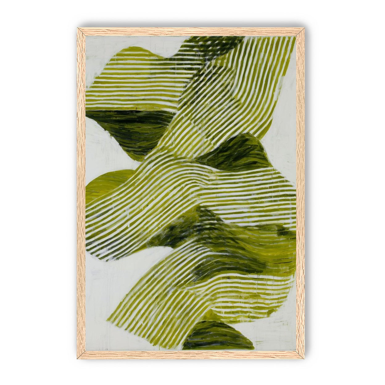 Olive stripes across white