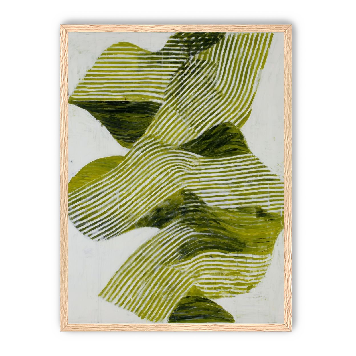 Olive stripes across white