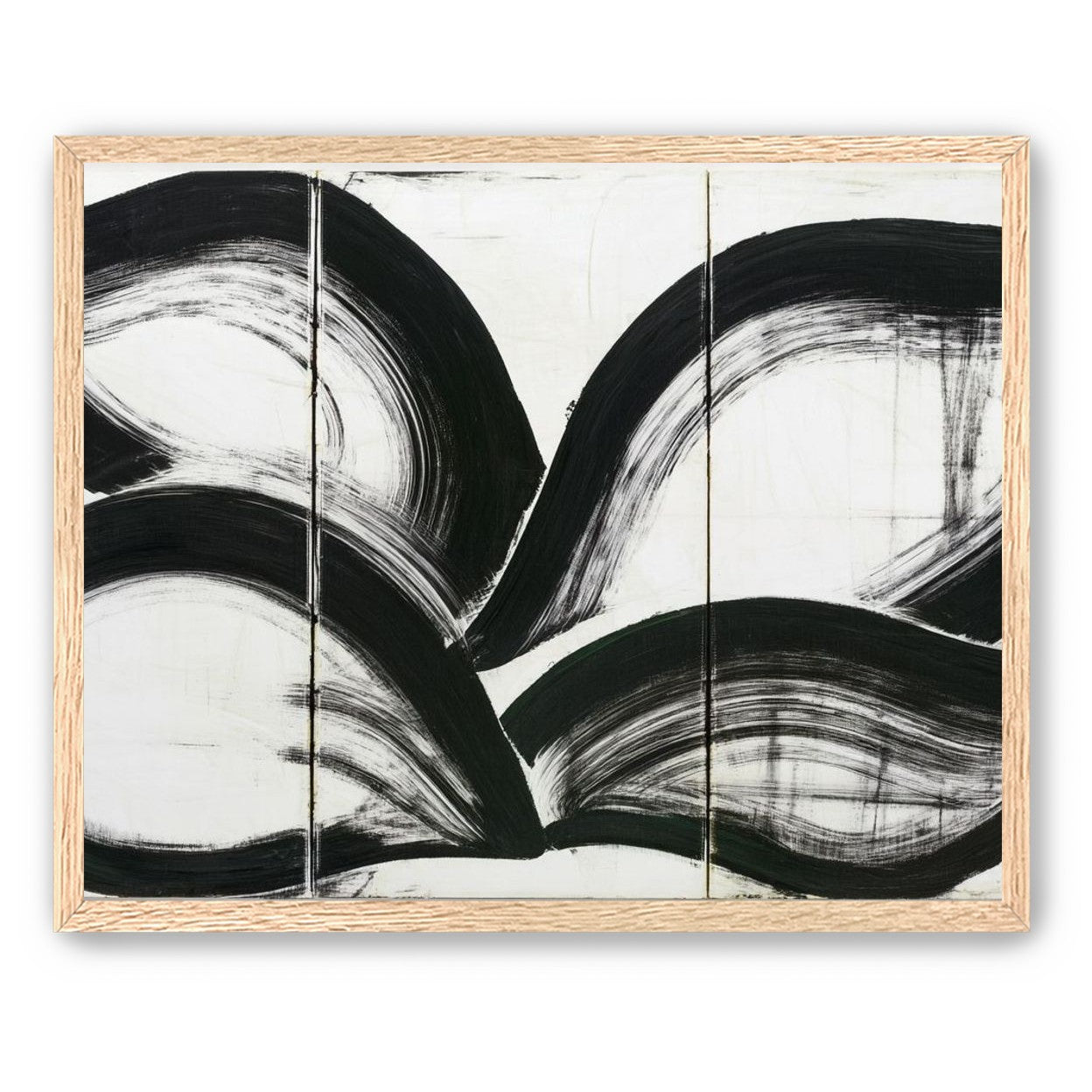 Black arcs across white panels