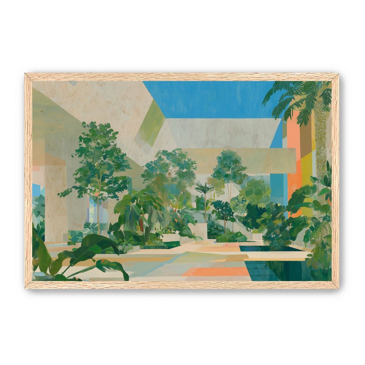Courtyard where trees meet walls