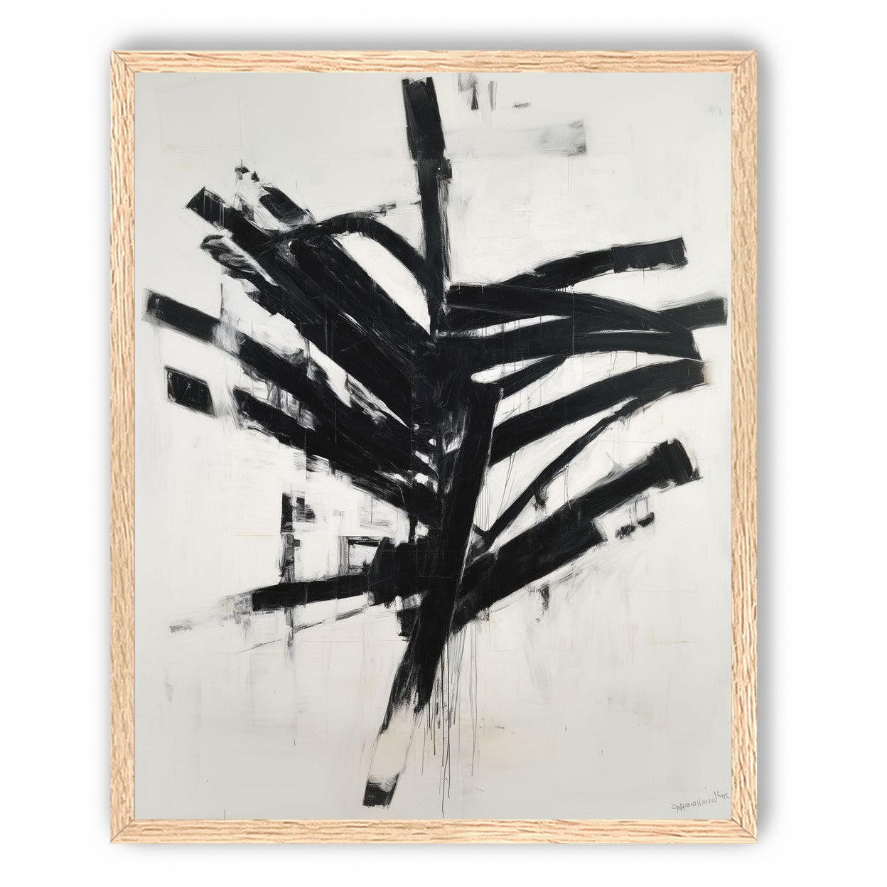 Black mass across white field