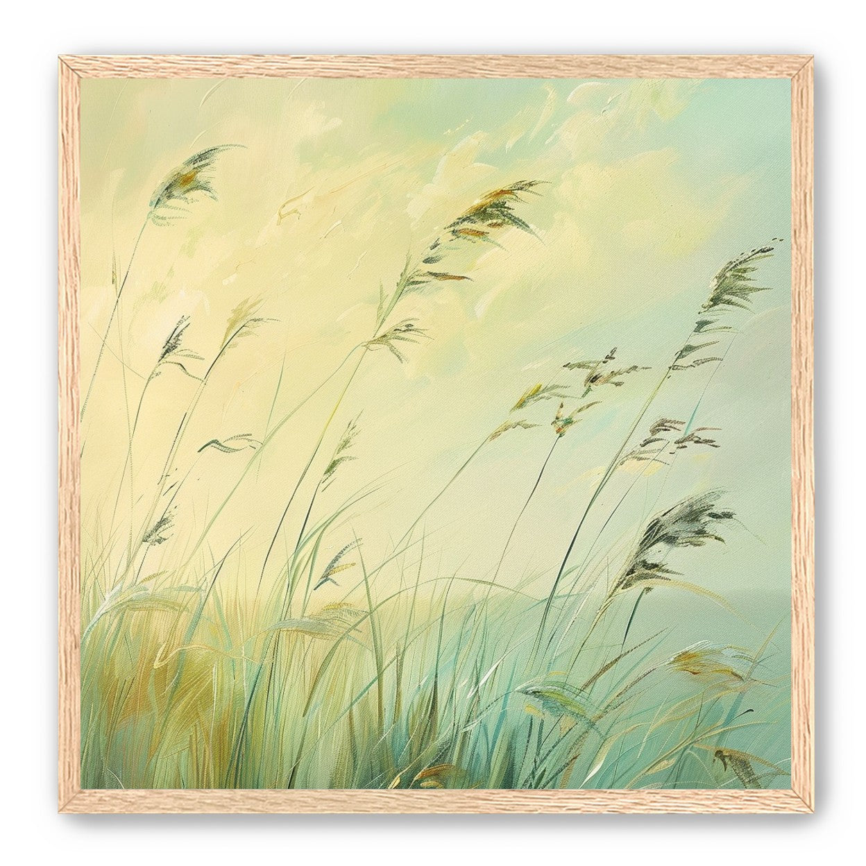 Windbent beach grass sky