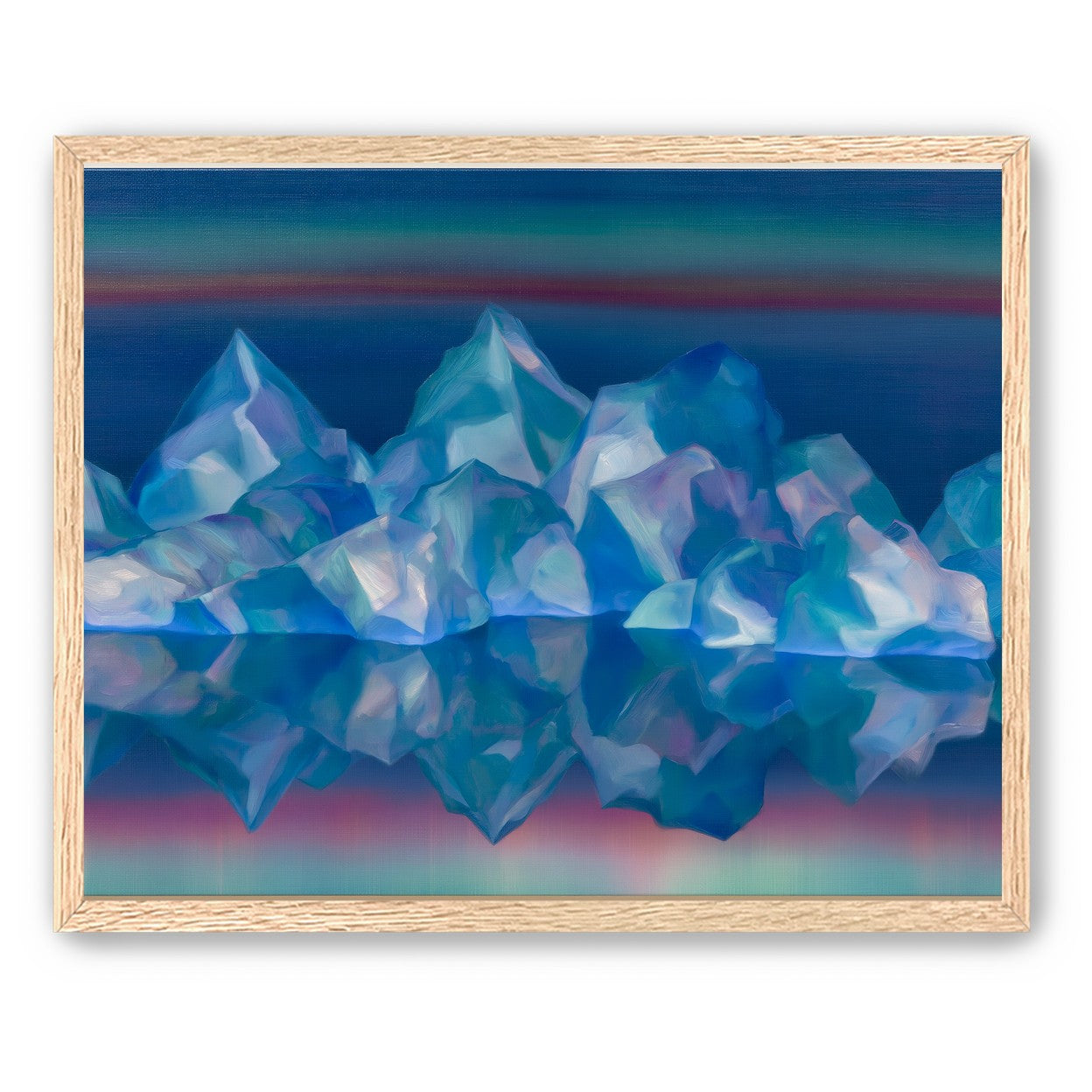 Icebergs in banded twilight