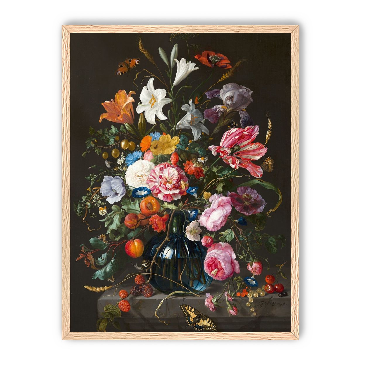 Butterflies over the blue vase