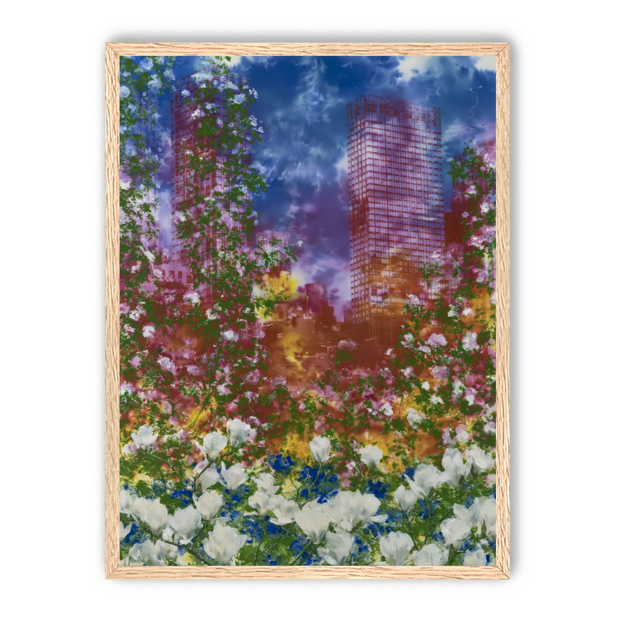 Flowers before storm towers
