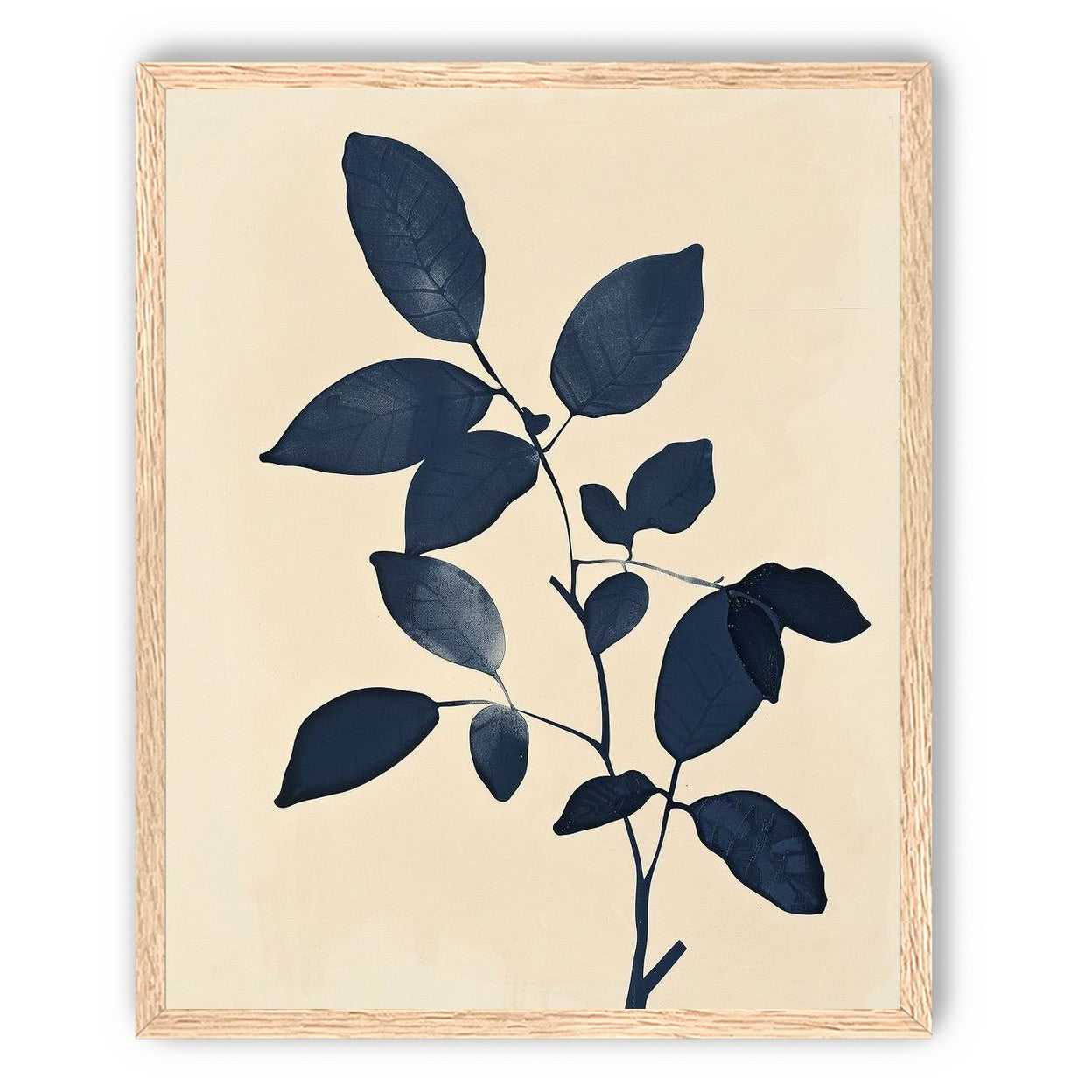 Indigo leaves on cream