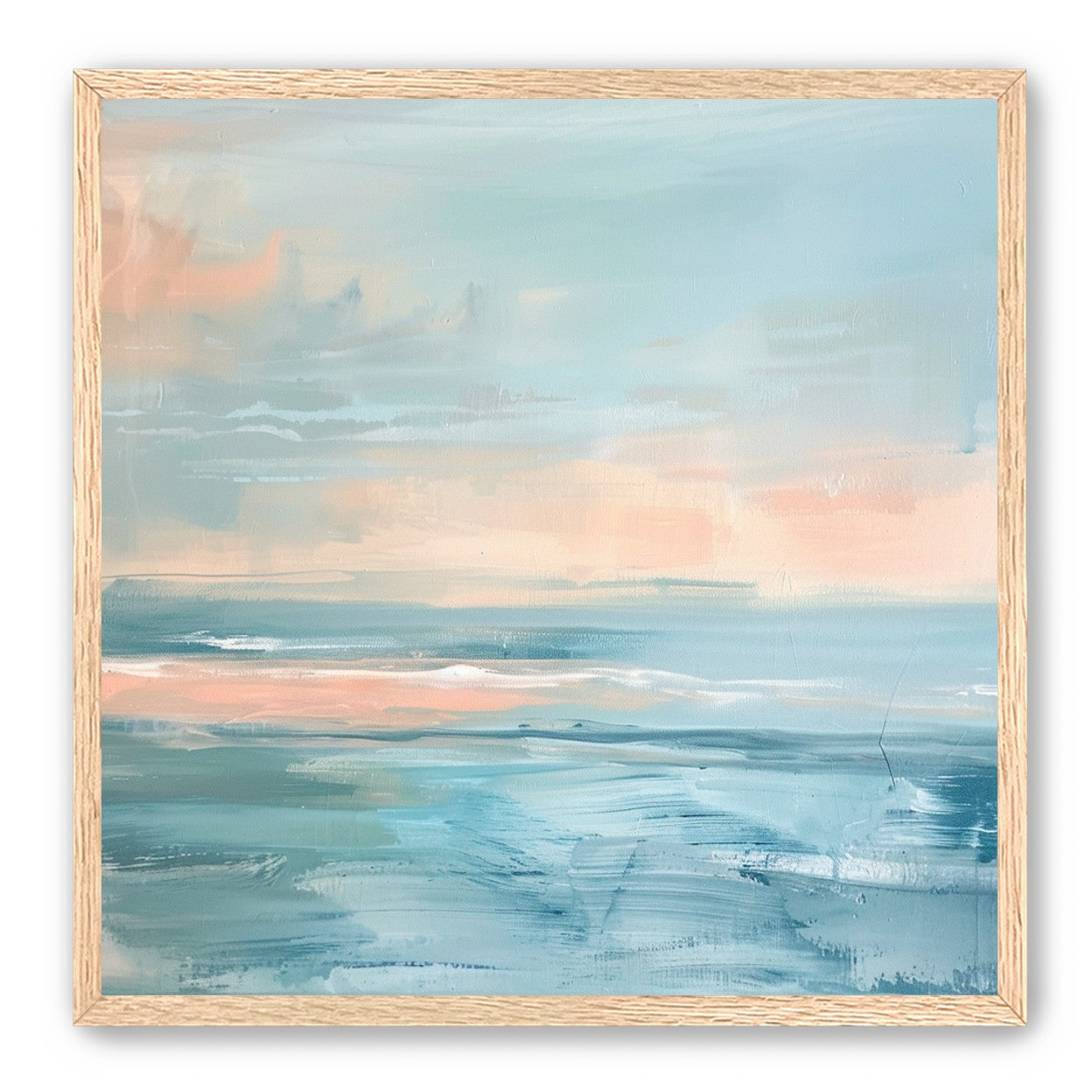 Peach light on blue sea