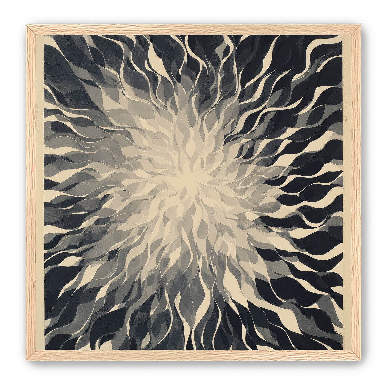 Pale center in black sweep