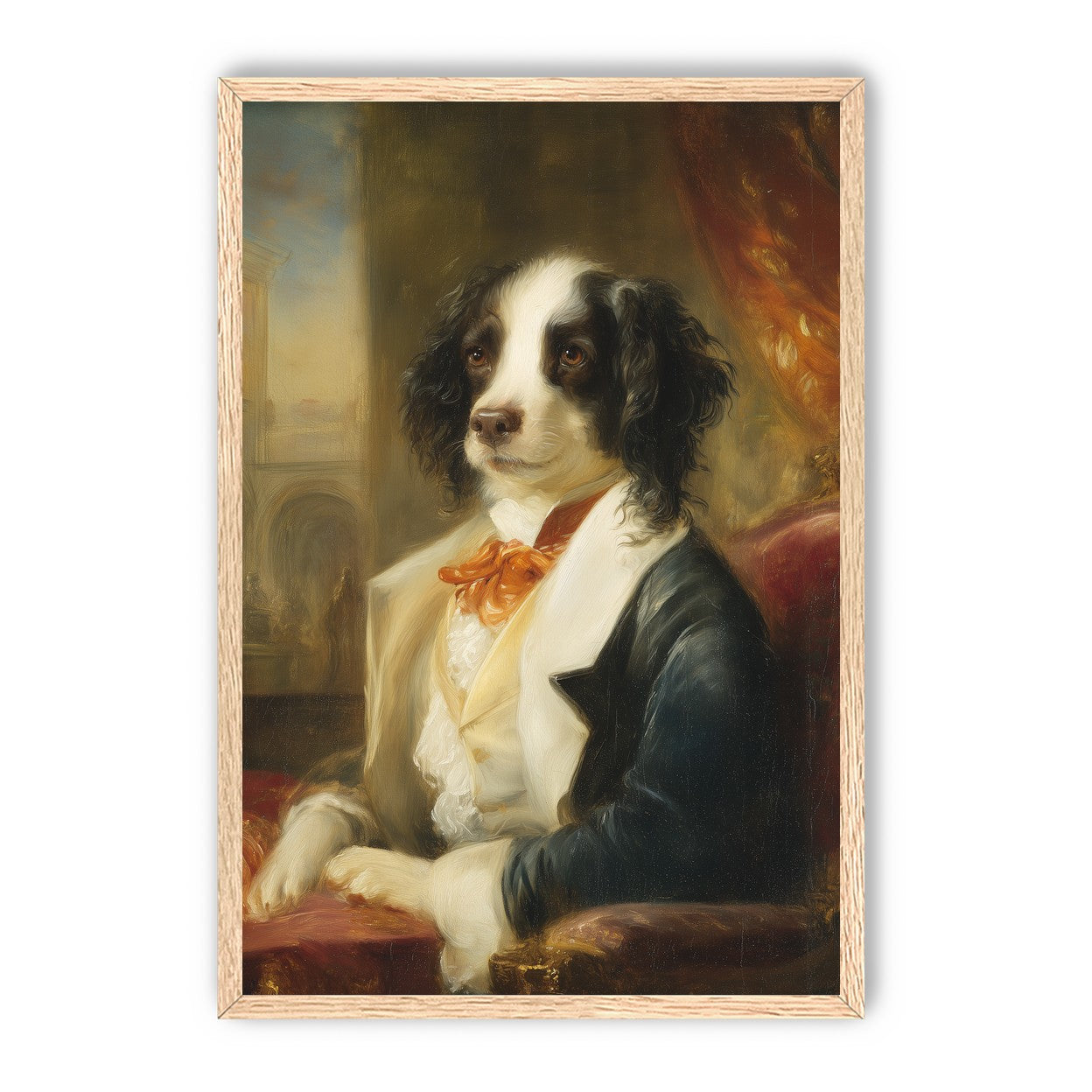 Orange bow on red velvet