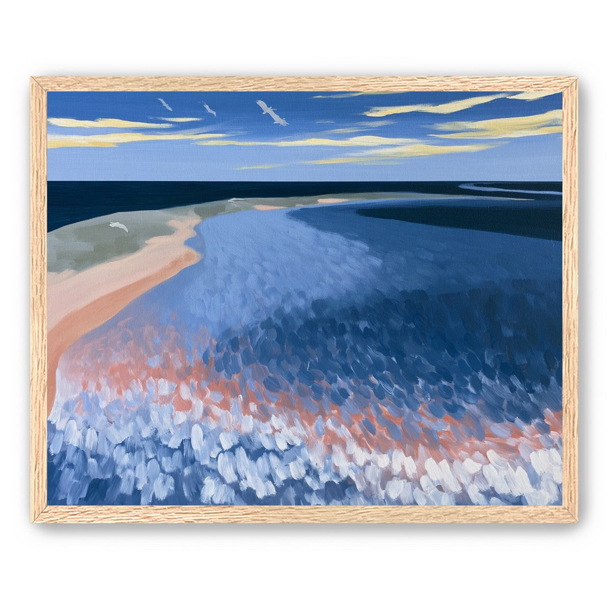 Pale sand in blue water