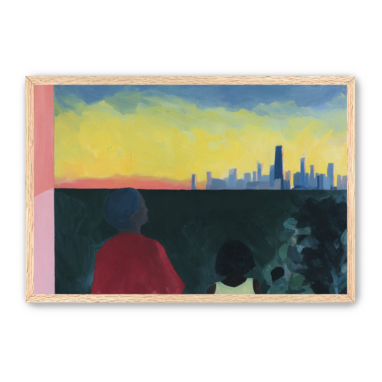 Yellow sky over the skyline