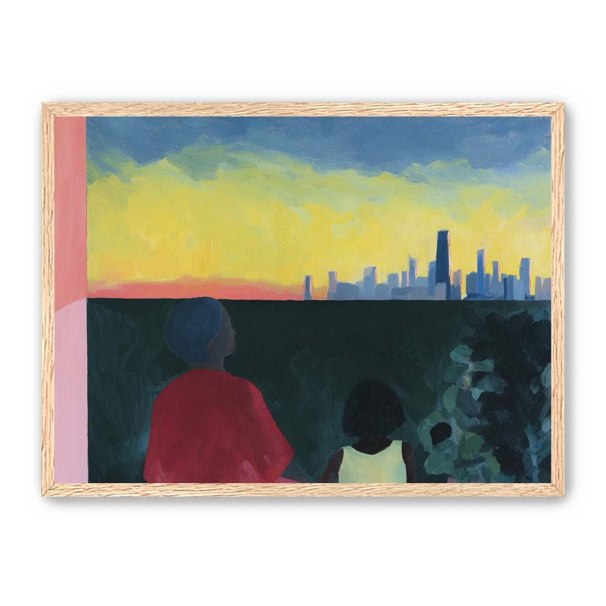 Yellow sky over the skyline