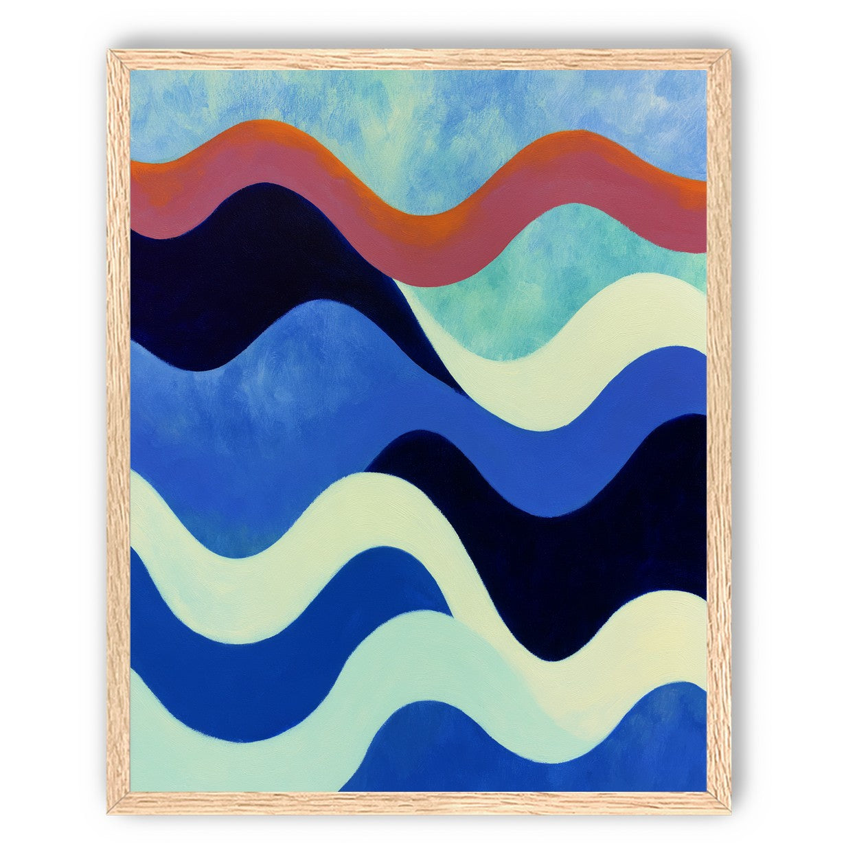 Rust red over deep blue