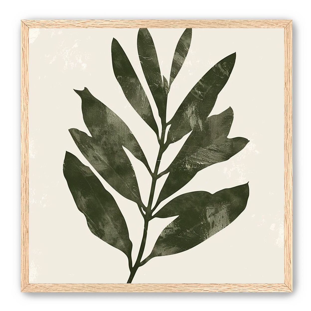 Still branch on pale paper
