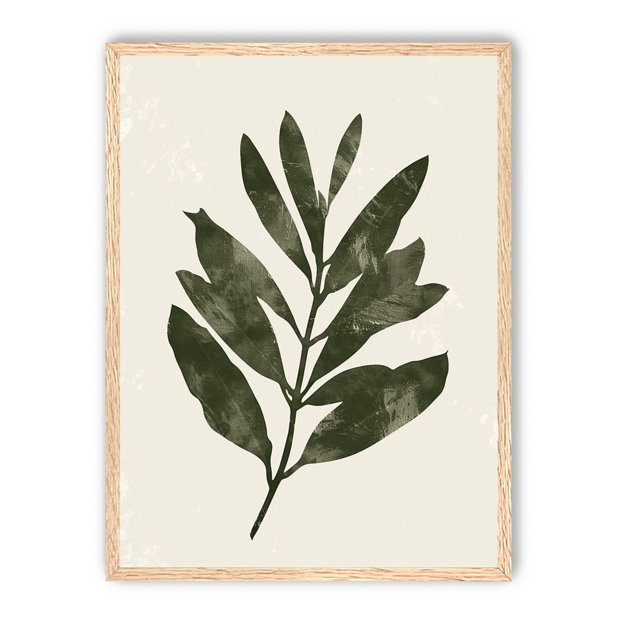 Still branch on pale paper