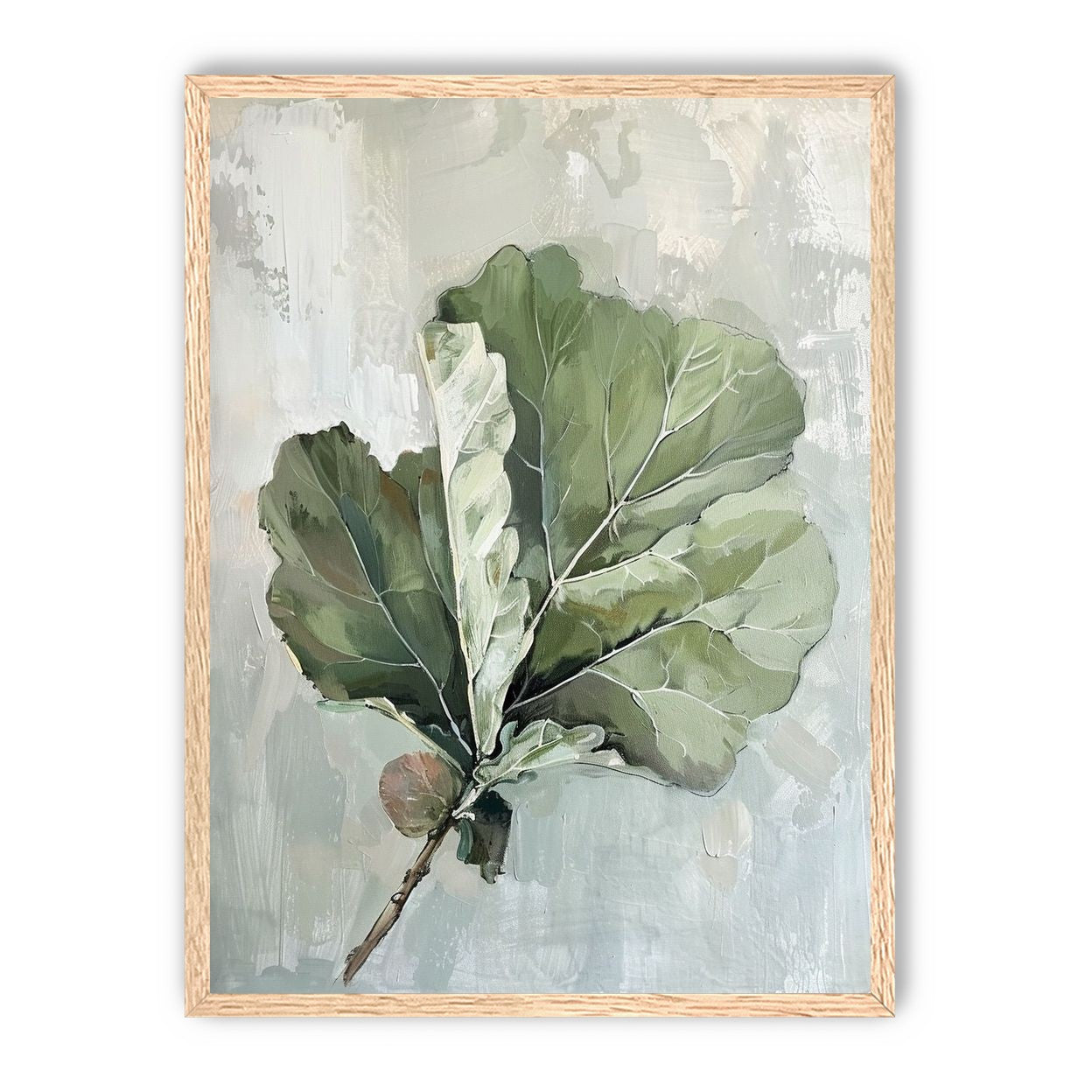Green leaves in pale wash