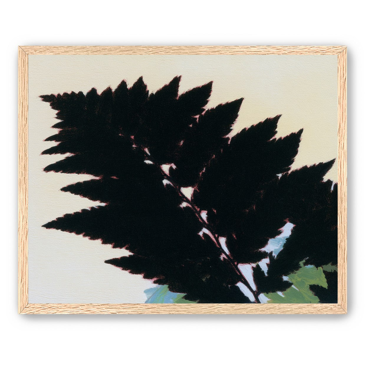 Black leaves on pale ground