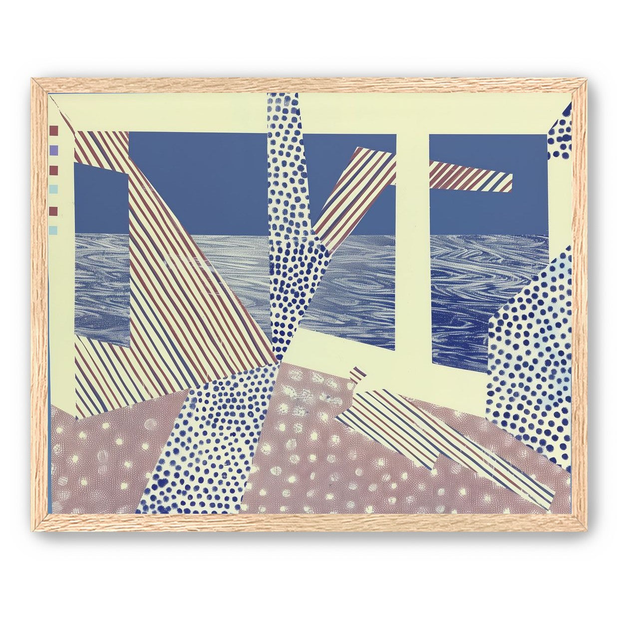 Stripes cut through dots