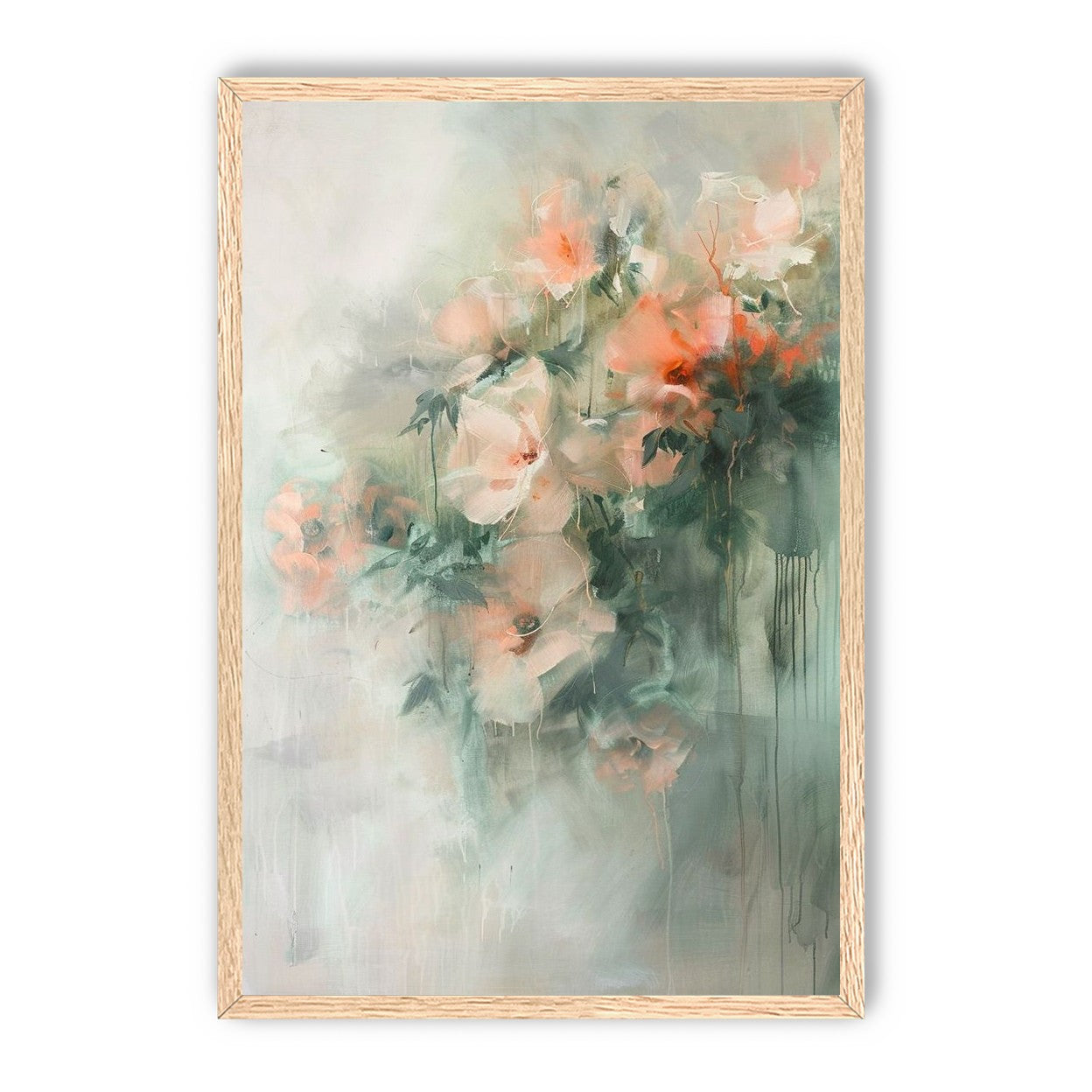 Pale flowers within the mist