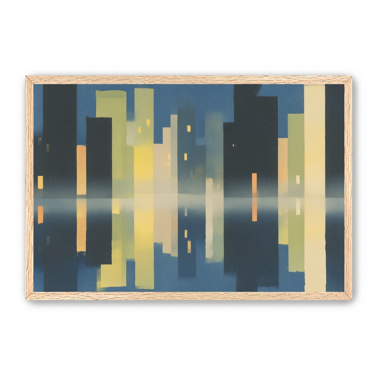 Night towers in still water