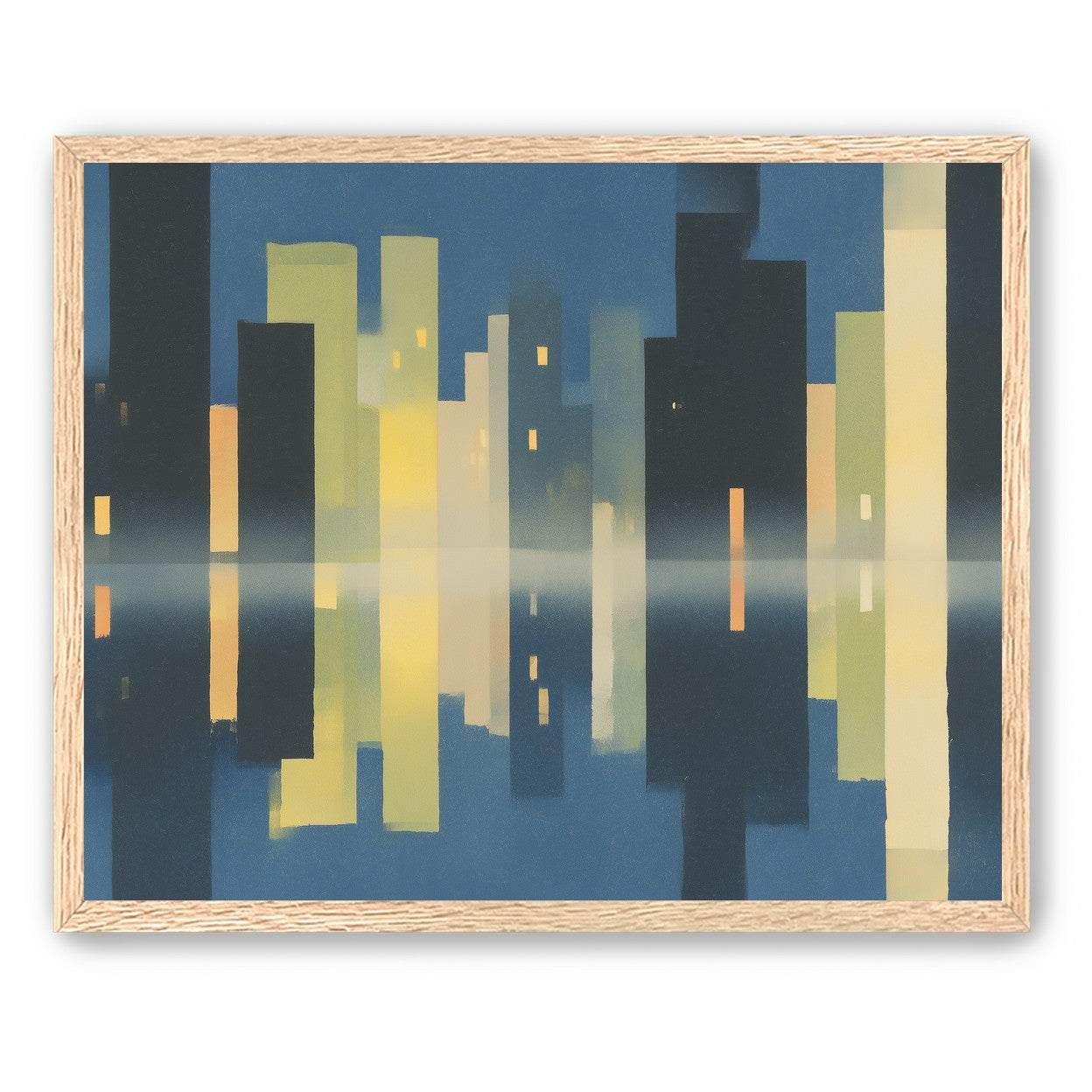 Night towers in still water