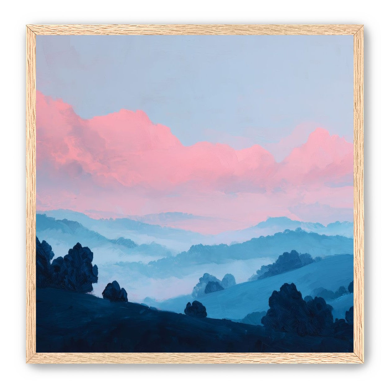 Pink Cloud Band Over Blue Ridges