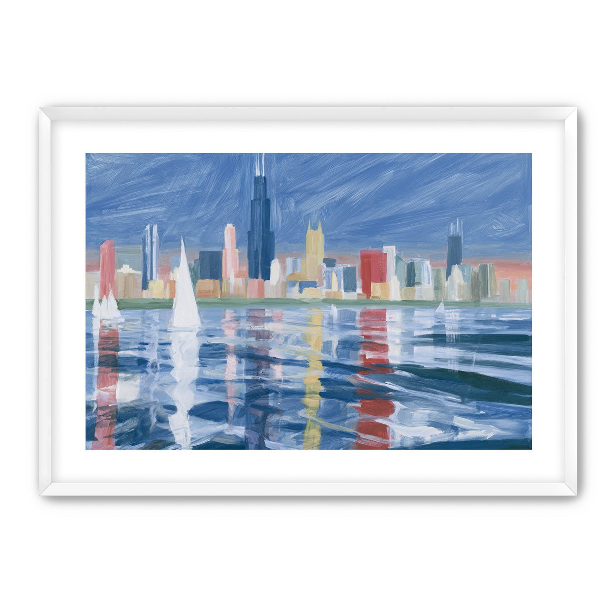 Sailboats before the skyline
