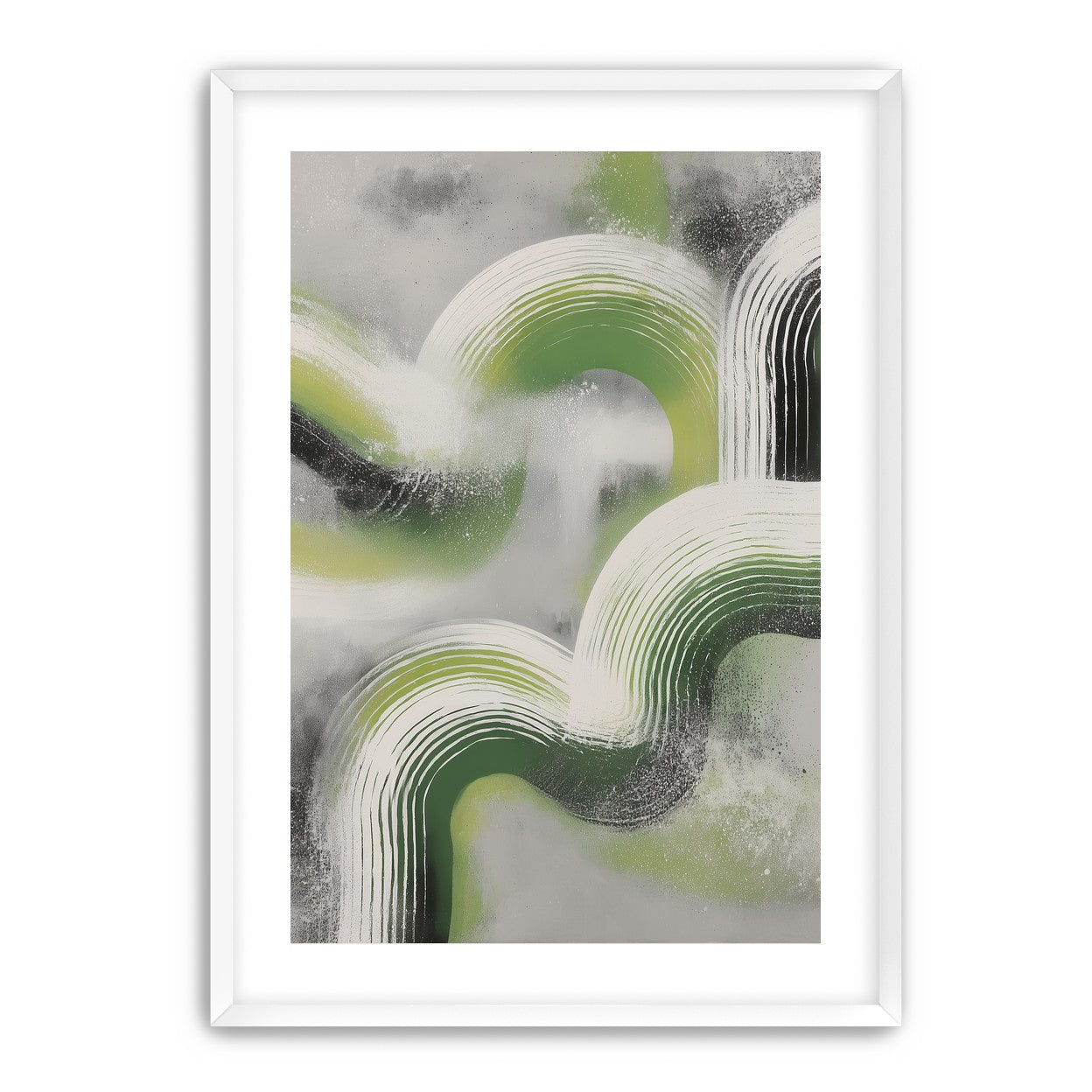White arcs in green haze