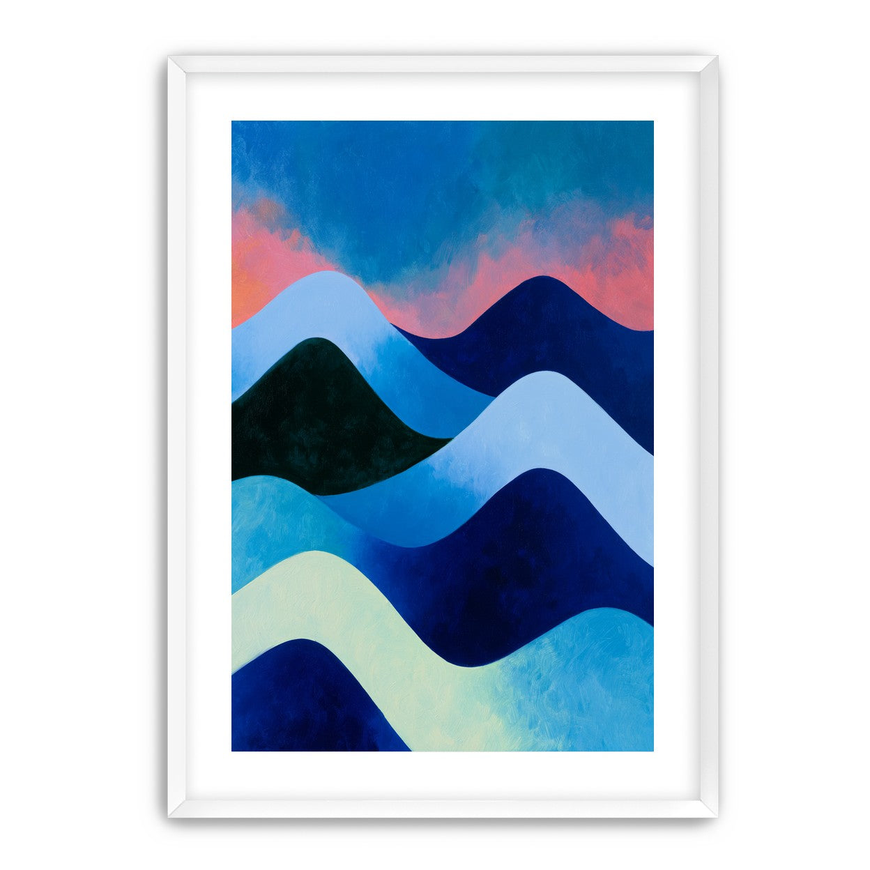 Layered blue hills at dusk