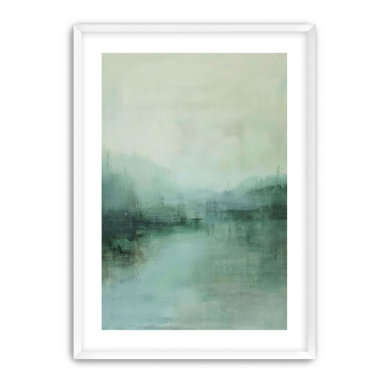 Misty harbor with boats
