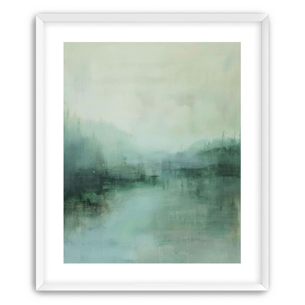 Misty harbor with boats
