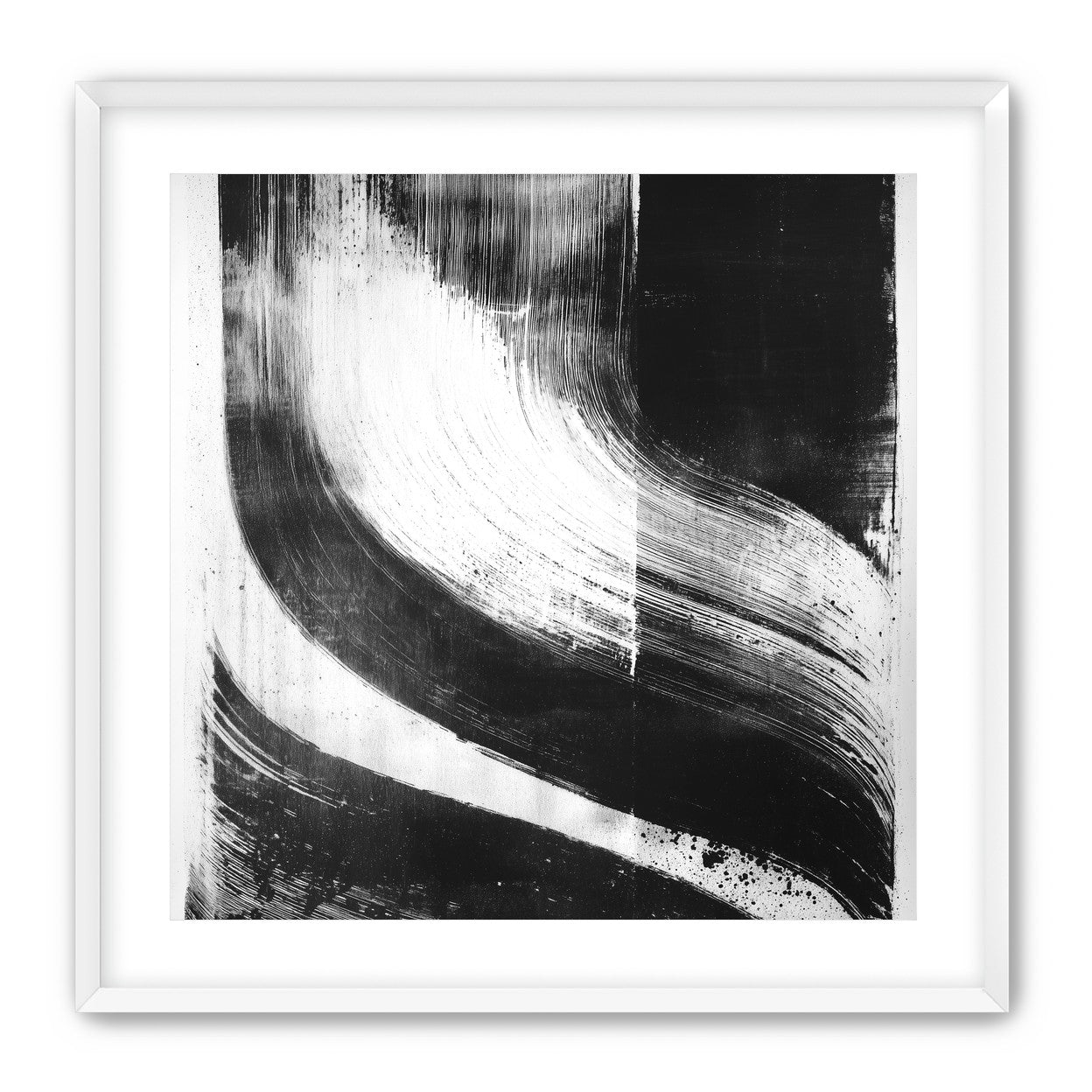 Scraped arcs in black ink