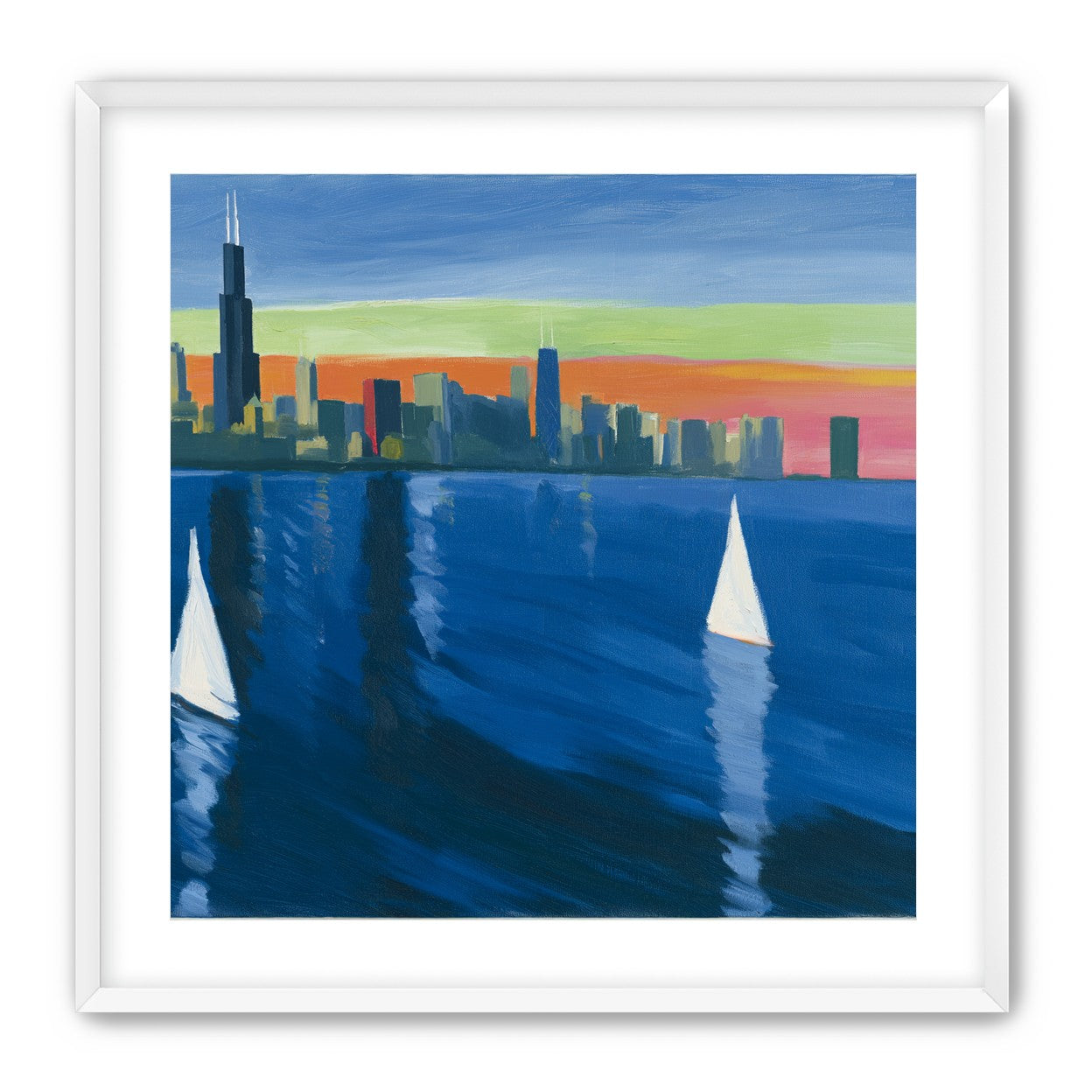 White sails against the skyline