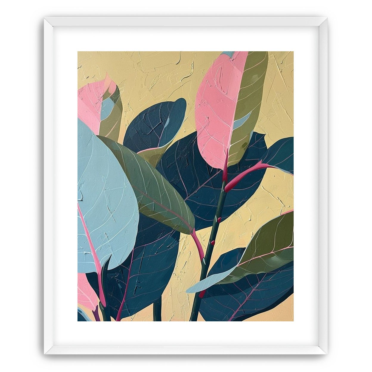 Leaves on cracked plaster