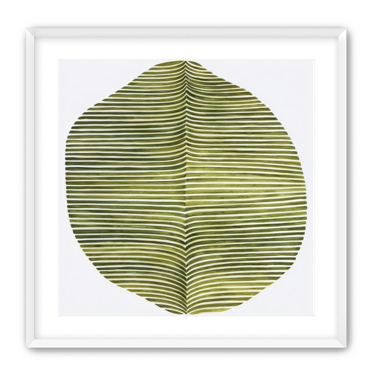 Dark green stripes crease inward
